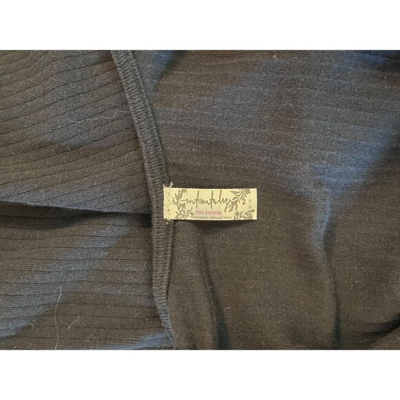 FREE PEOPLE Women Ribbed Snap Down Midi Dress Black MEDIUM Bamboo Viscose Cotton - Picture 9 of 12